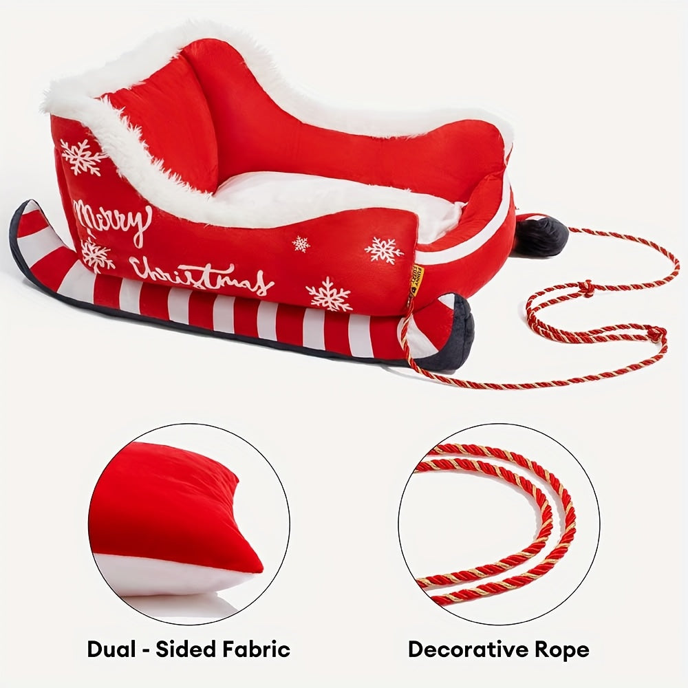 Cama de Natal para Cães com Texto de Boas Festas