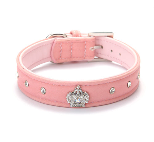 Coleira de veludo confortável Diamond Crown Pet Supplies