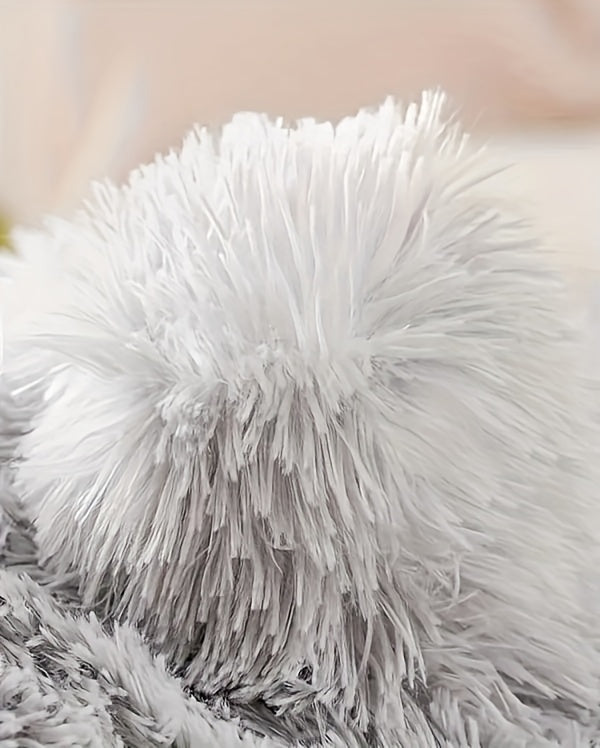 Cama de pelúcia confortável para cães e gatos, casinha para gatos com fundo antiderrapante removível