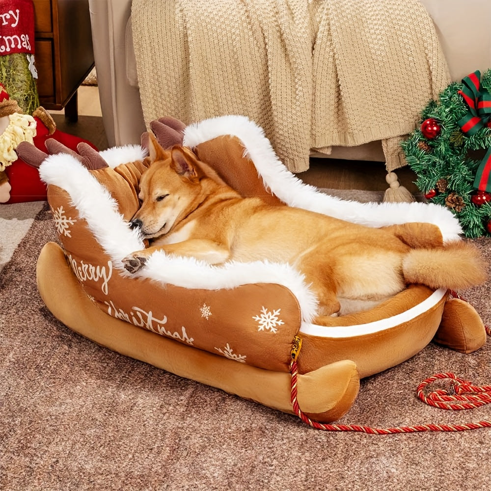 Cama de Natal para Cães com Texto de Boas Festas