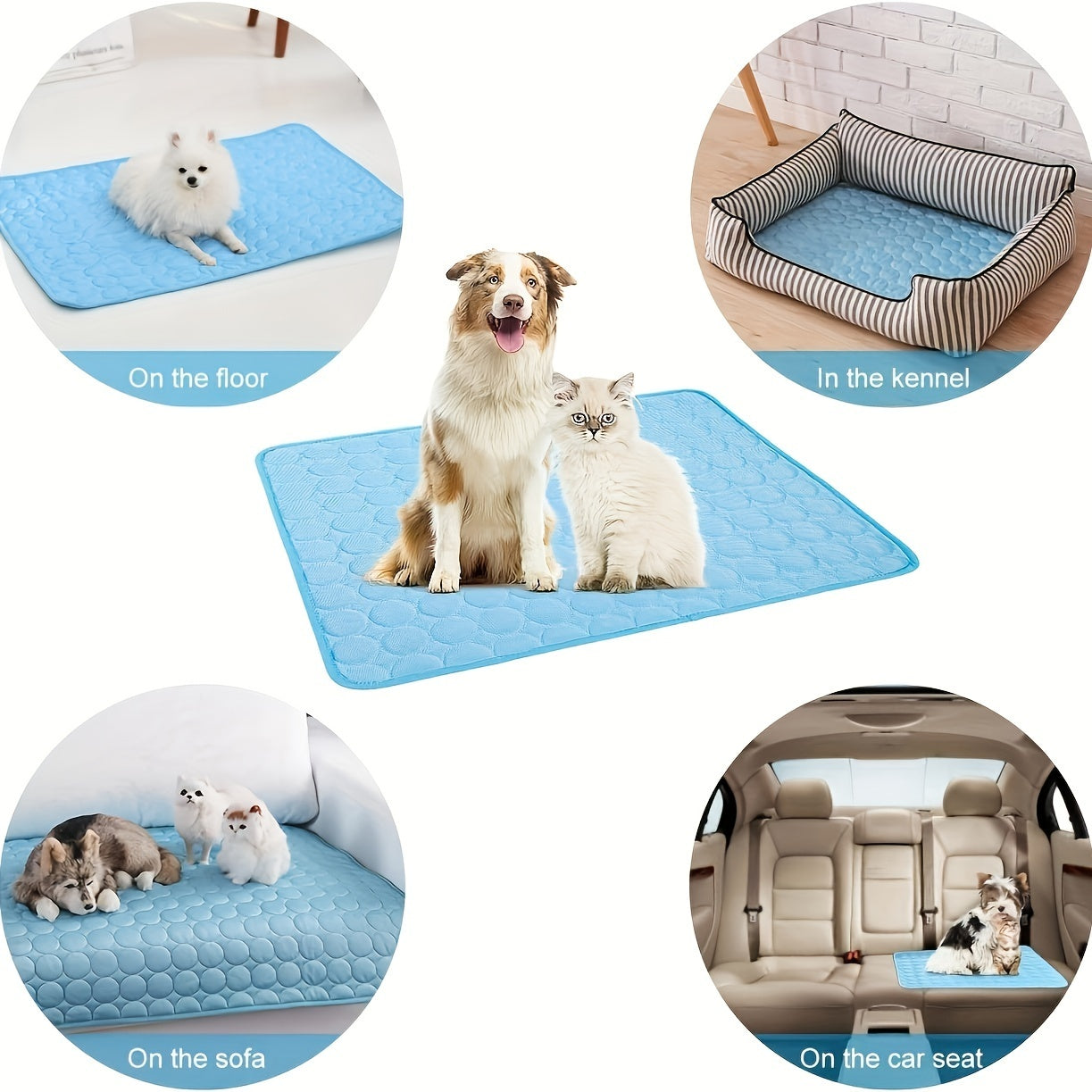Tapete refrescante para cães, almofada refrescante para animais de estimação, almofada refrescante para canis, caixas, carros, interior e exterior, tapete de seda gelada, cobertor refrescante