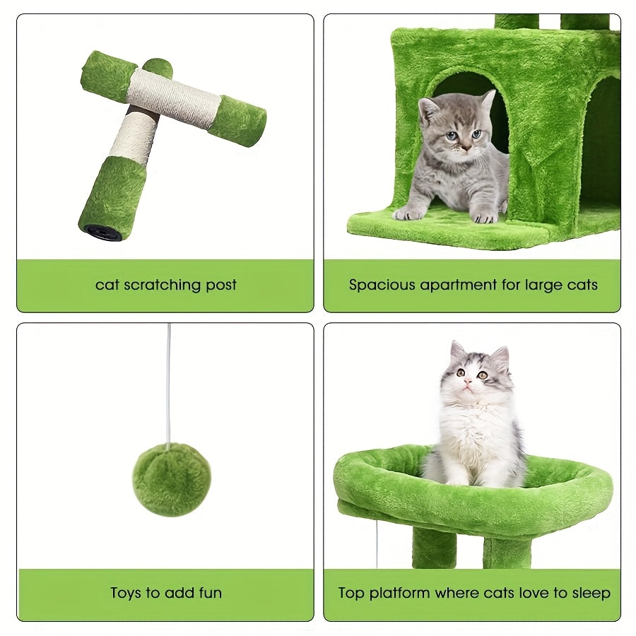 Torre de árvore para gatos compacta de 27 polegadas - Mobiliário para gatos de estilo
