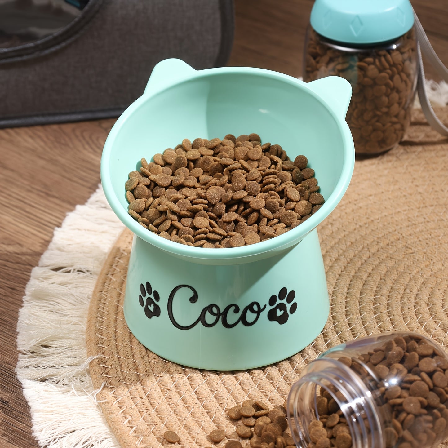 Prato Personalizado para Gatos - Tigela de Comida ou Água com Borda Inclinada Antiderrapante