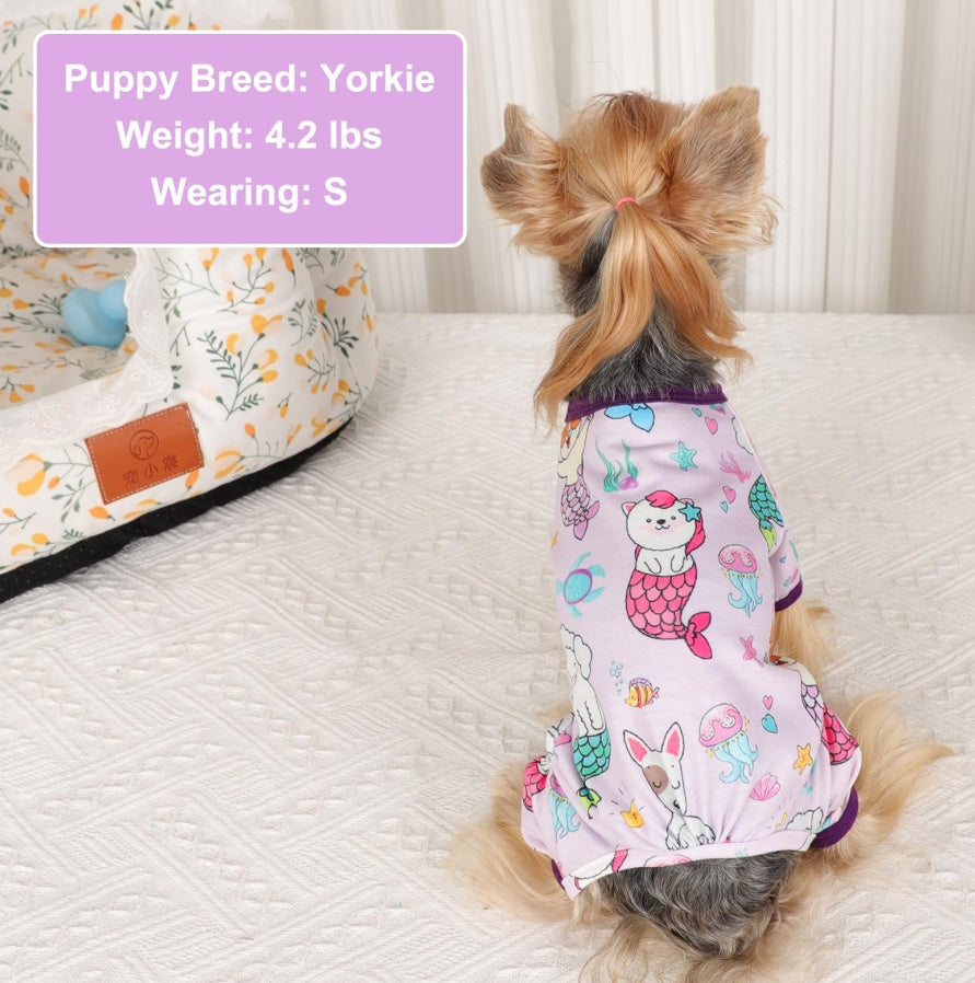 Pijamas  primavera verão, roupas para cães pequenos, menina e menino, roupas macias e elásticas para filhotes de chihuahua yorkshire, , gato,.