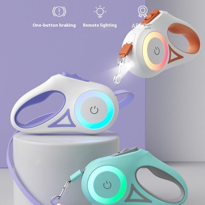 Coleira retrátil para cães com holofote automático