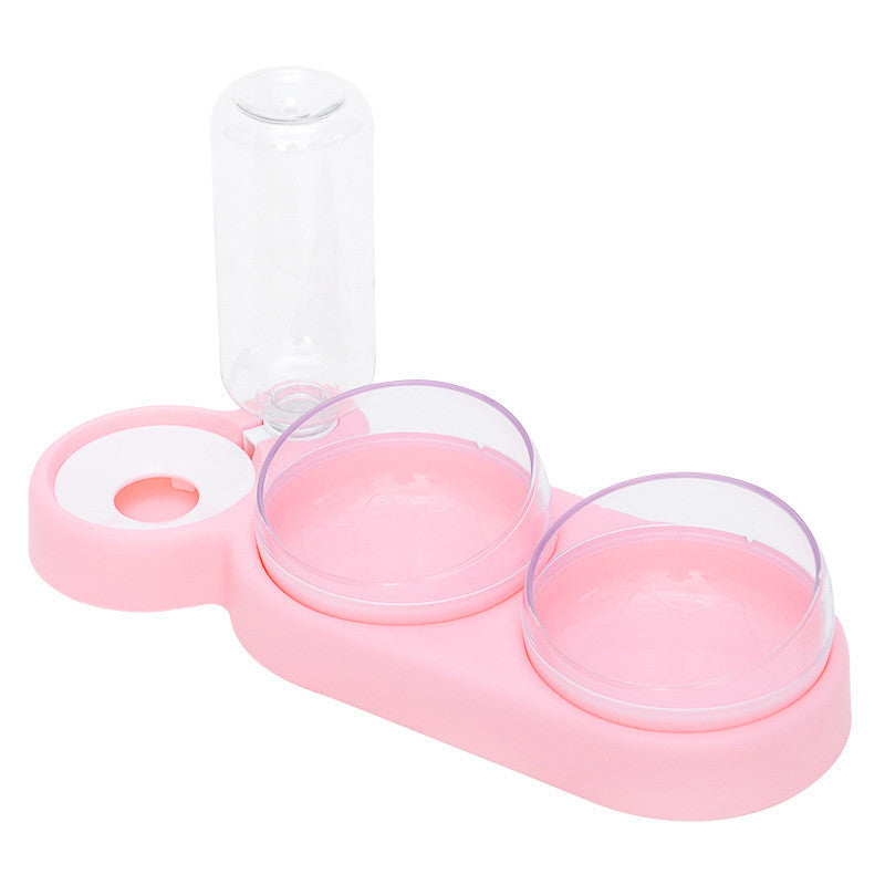 Tigela para gato e cachorro, alimentador automático, com bebedouro, tigela dupla com suporte elevado