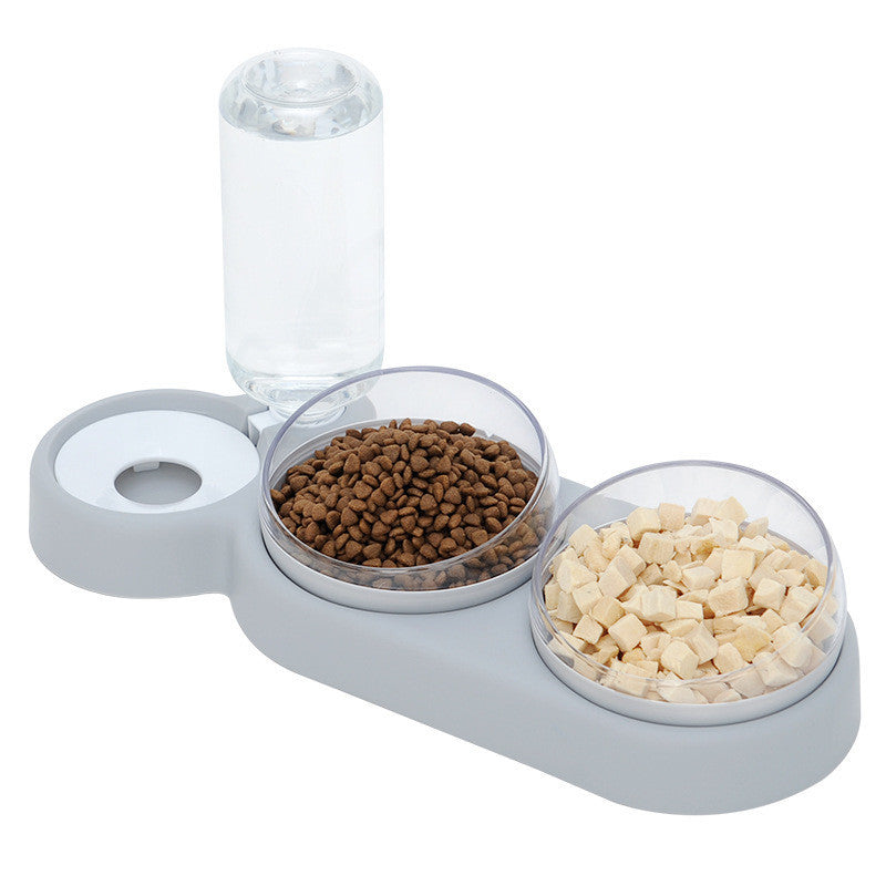 Tigela para gato e cachorro, alimentador automático, com bebedouro, tigela dupla com suporte elevado