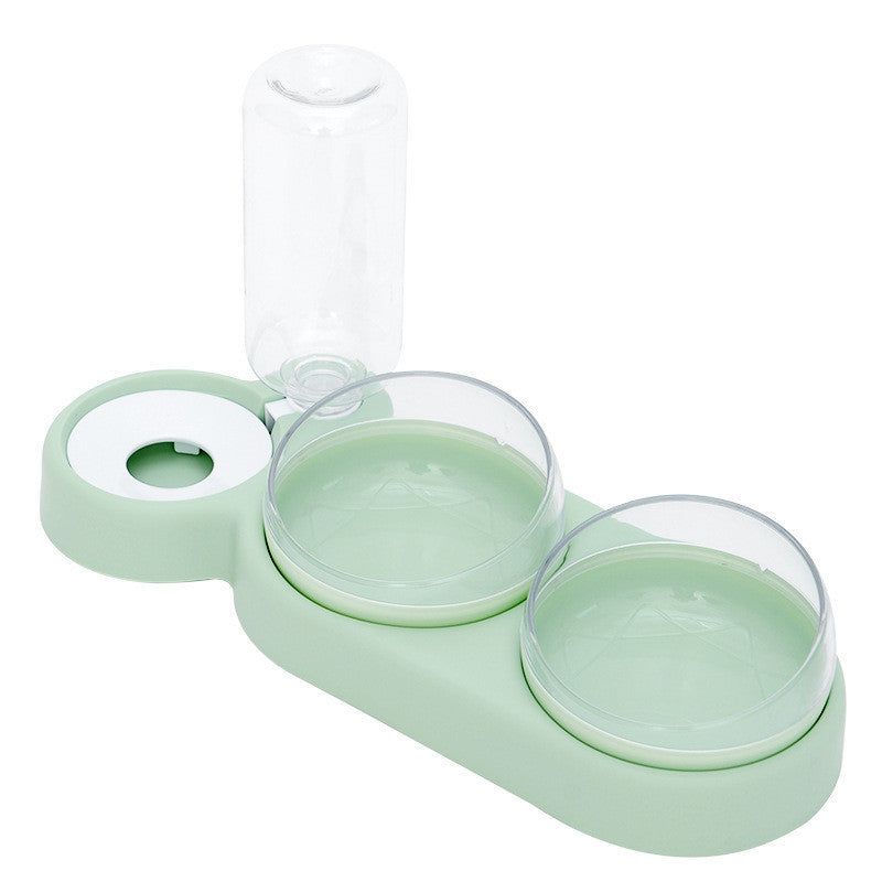 Tigela para gato e cachorro, alimentador automático, com bebedouro, tigela dupla com suporte elevado