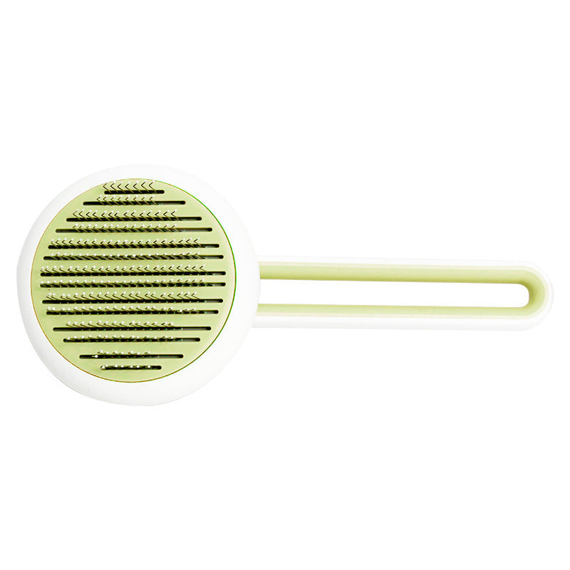 Escova removedora de pelos de cães e gatos, ferramenta de escovação, pente de massagem automático, escova redonda para pelos de gatos e cães, suprimentos para animais de estimação