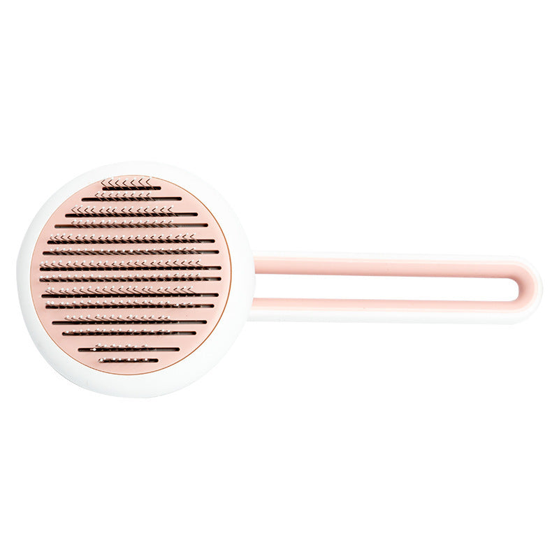 Escova removedora de pelos de cães e gatos, ferramenta de escovação, pente de massagem automático, escova redonda para pelos de gatos e cães, suprimentos para animais de estimação