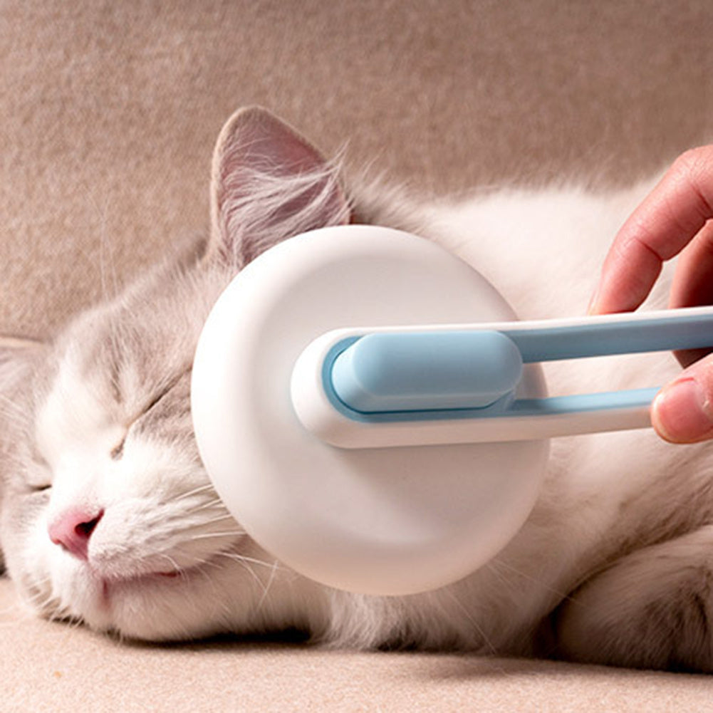 Escova removedora de pelos de cães e gatos, ferramenta de escovação, pente de massagem automático, escova redonda para pelos de gatos e cães, suprimentos para animais de estimação