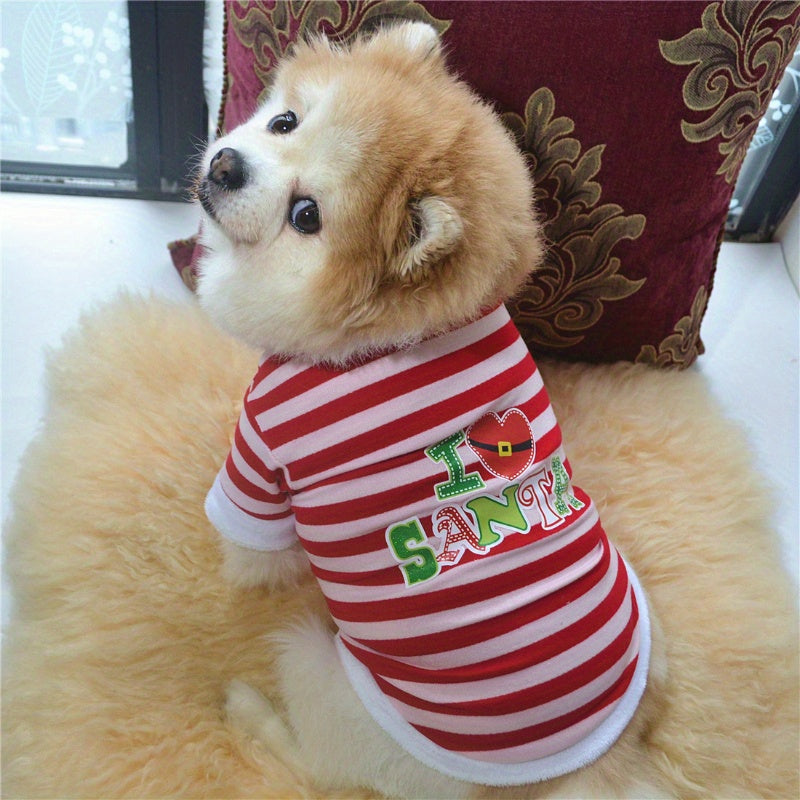onjunto de 3 Camisetas Festivas de Natal para Cães & Gatos