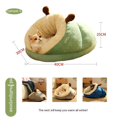 Cama para animais de estimação, pantufas de inverno para cães e gatos, ninho pequeno