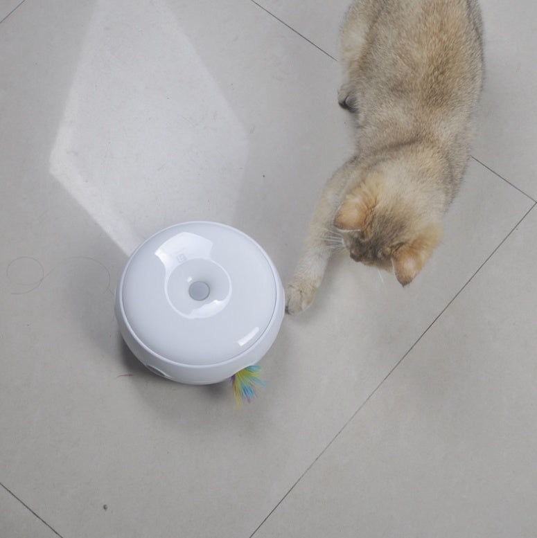 Brinquedo elétrico para gatos, inteligente, engraçado, bastão para gatos, donut, plataforma giratória automática