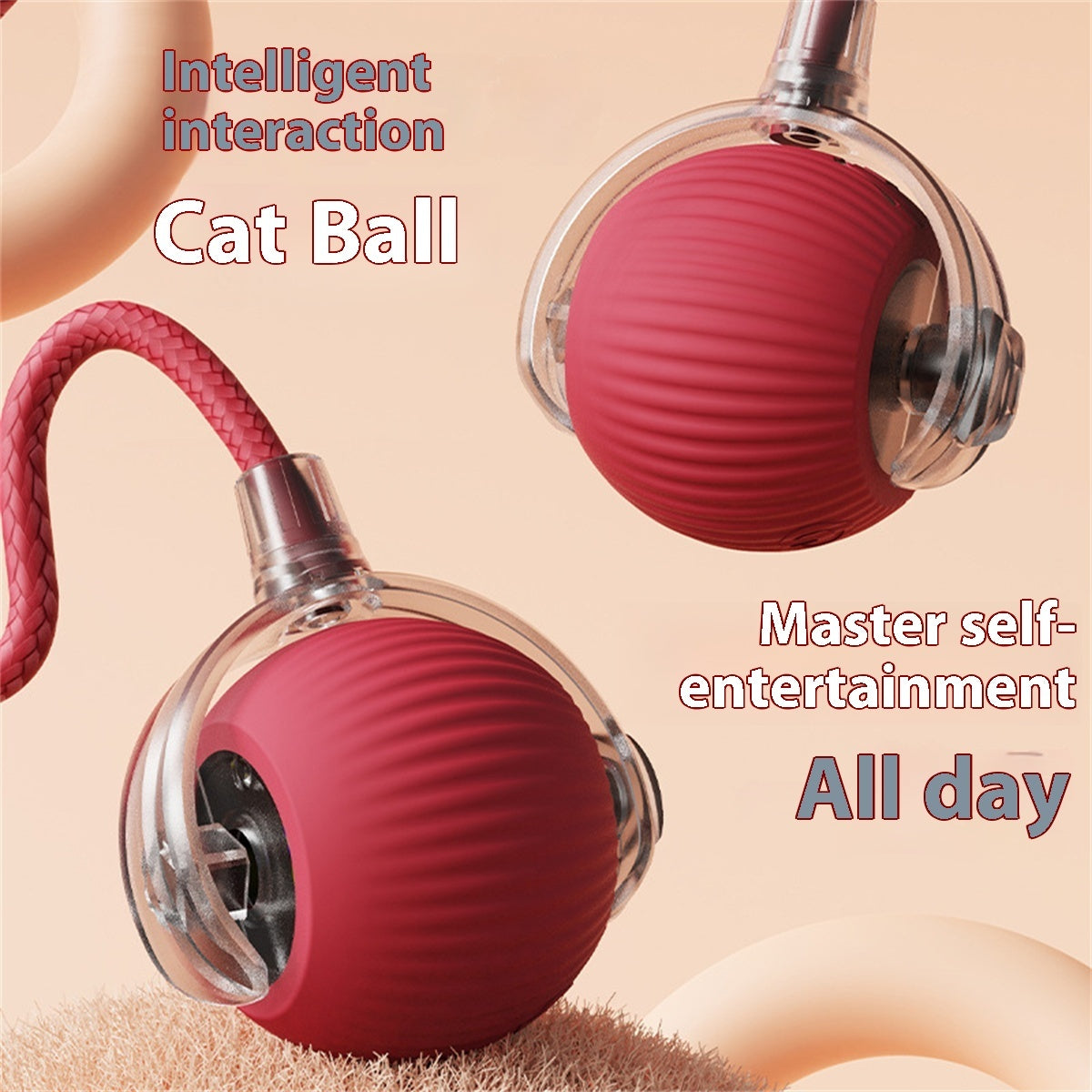 Brinquedo elétrico para gatos, bola automática para gatos, bola rolante de autoentretenimento