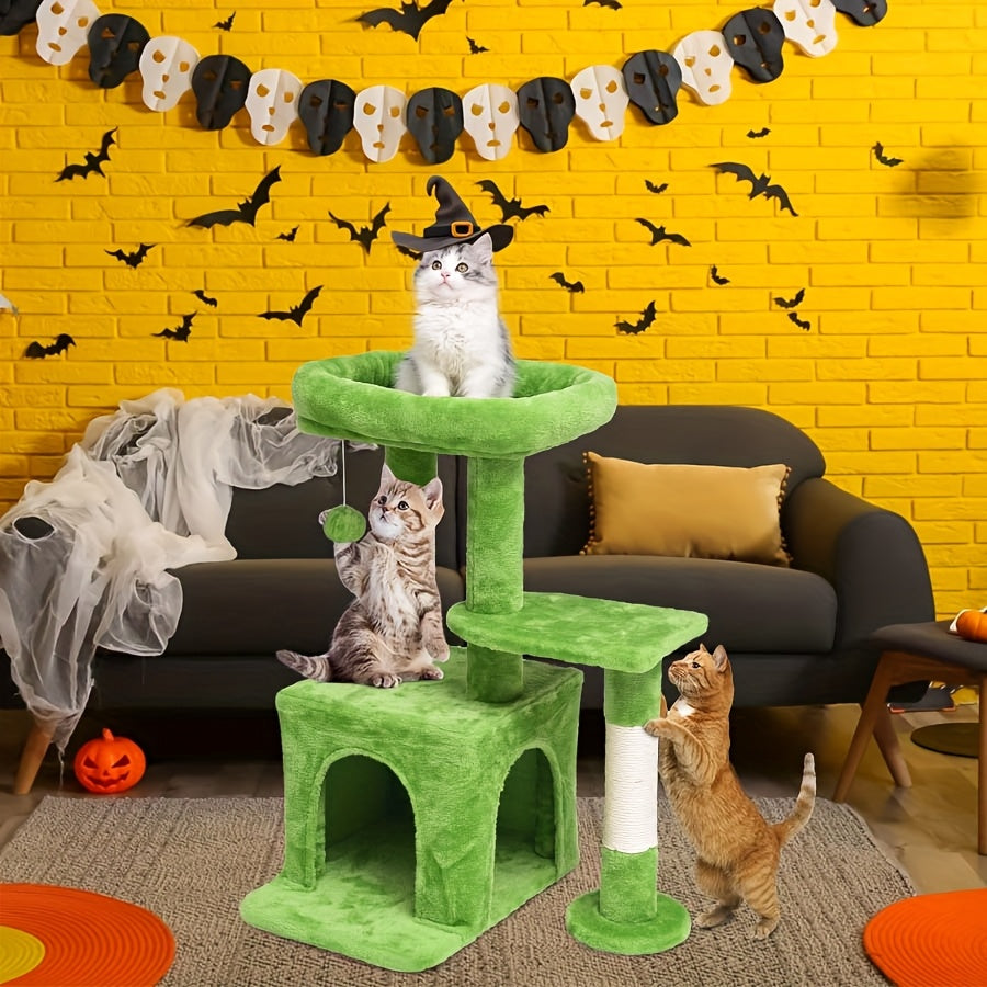 Torre de árvore para gatos compacta de 27 polegadas - Mobiliário para gatos de estilo