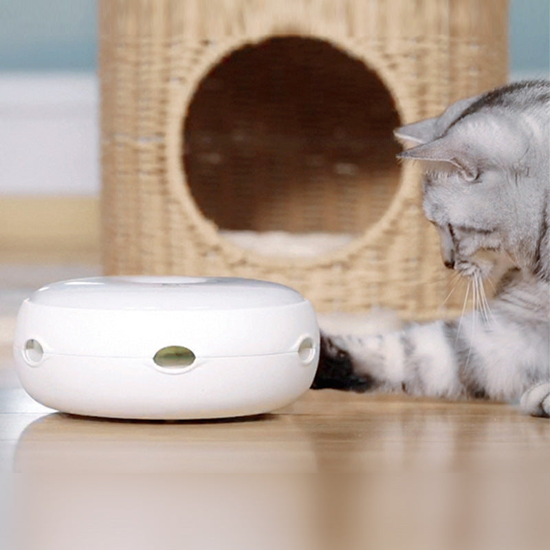 Brinquedo elétrico para gatos, inteligente, engraçado, bastão para gatos, donut, plataforma giratória automática