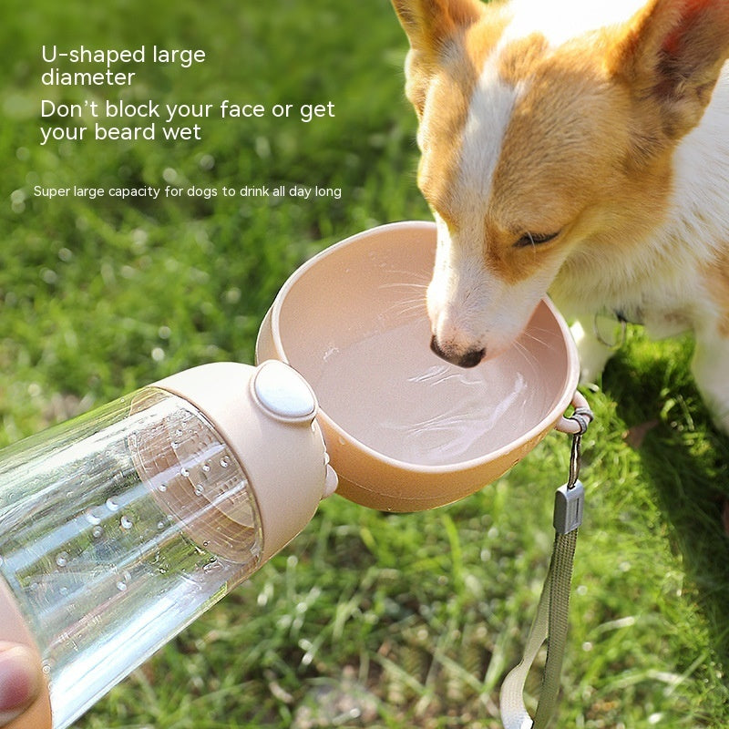 Garrafa de água portátil para cachorro, recipiente para comida e água para animais de estimação.