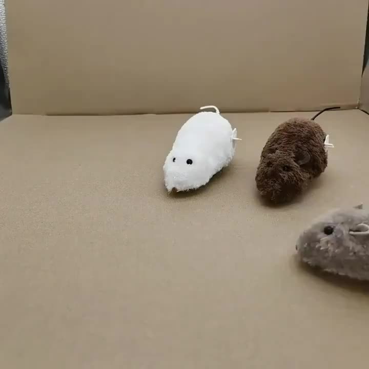 3 Peças de brinquedos interativos de rato de corda duráveis