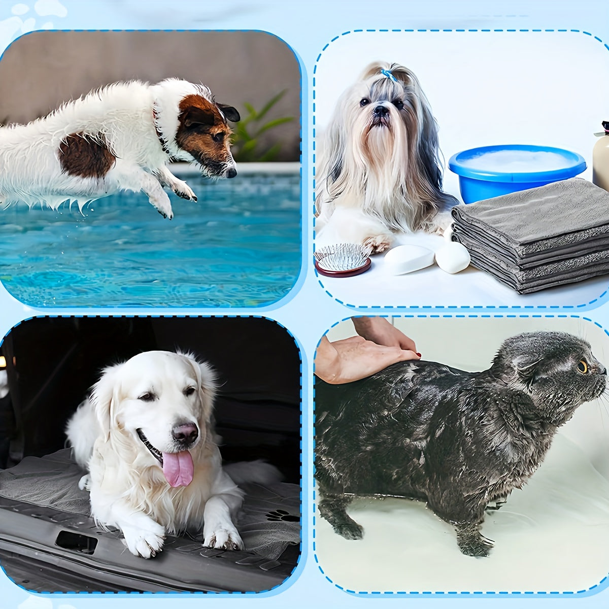 Toalha de Banho Personalizada para Pets - Secagem Rápida com Nome/Texto Personalizado