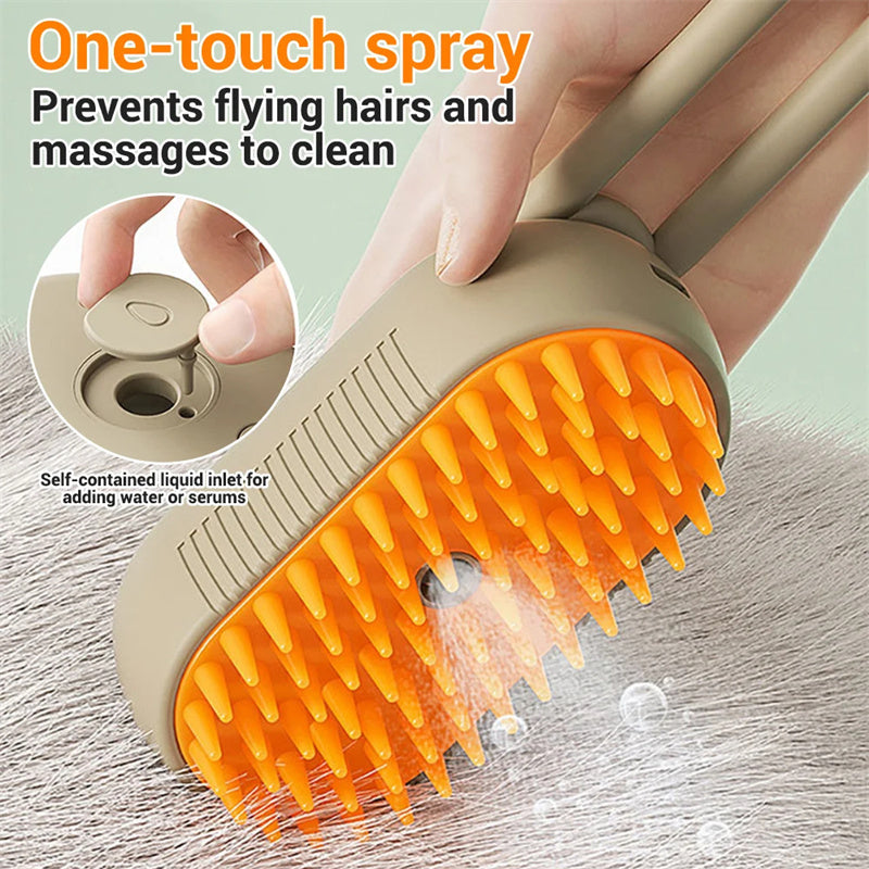 Escova elétrica para gatos e cães, escova vaporizadora 3 em 1 para massagem e remoção de pelos de gatos, pente para tosa de animais de estimação, produtos para animais de estimação