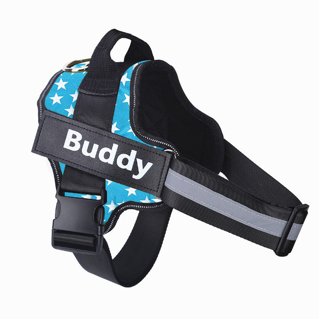 Arnês para cães personalizado, sem puxar, refletivo, respirável, ajustável, colete para cães pequenos e grandes, com patch personalizado, suprimentos para animais de estimação