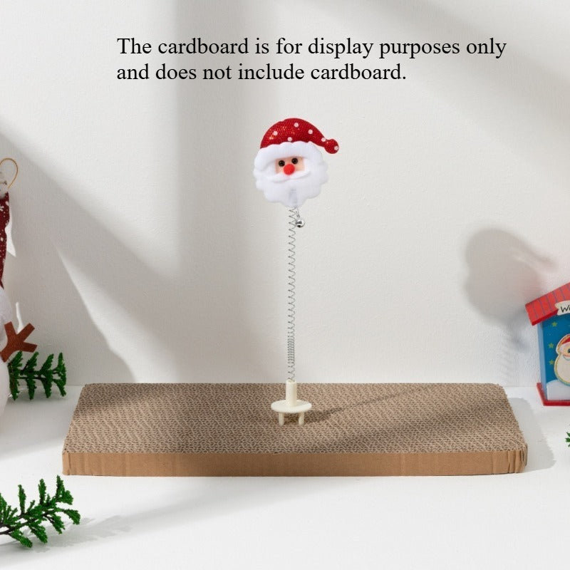 Brinquedo de Gato de Natal - Poste de Arranhar de Pelúcia de Papai Noel e Renas com Enfeites,.