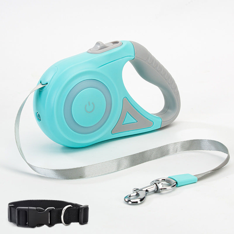 Coleira retrátil para cães com holofote automático