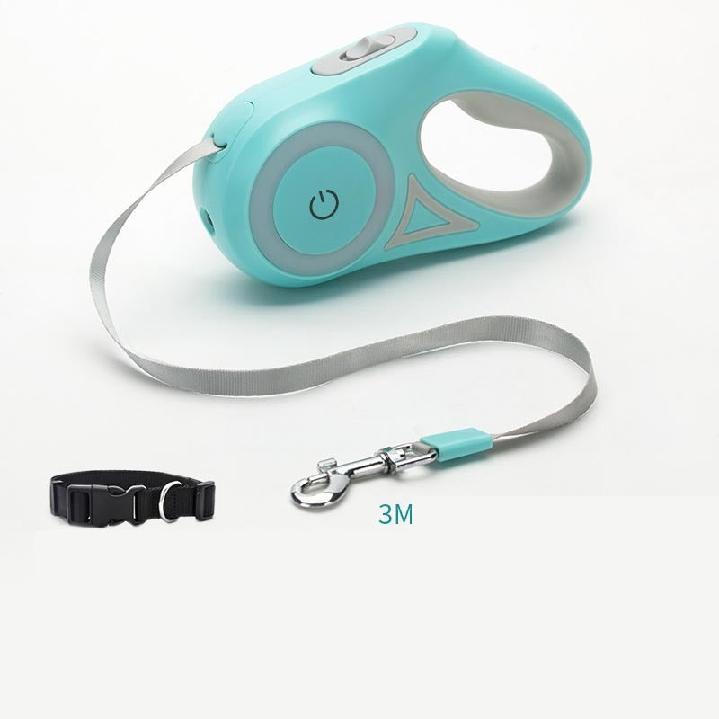 Coleira retrátil para cães com holofote automático