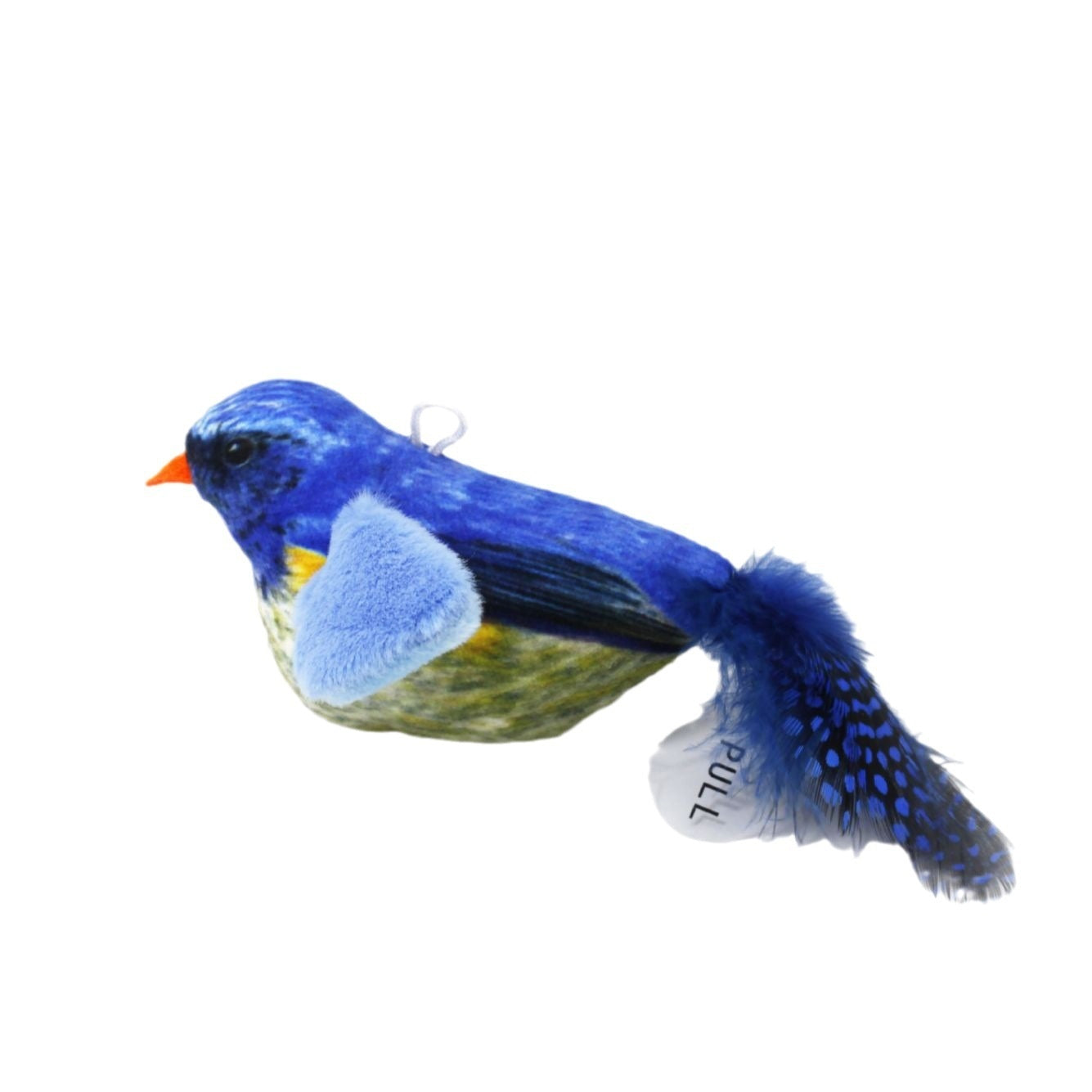 Brinquedo de pelúcia com som de pássaro para simulação de animais de estimação que pode ser pendurado