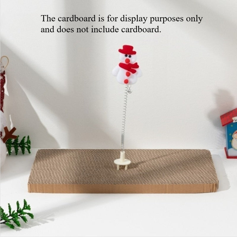 Brinquedo de Gato de Natal - Poste de Arranhar de Pelúcia de Papai Noel e Renas com Enfeites,.