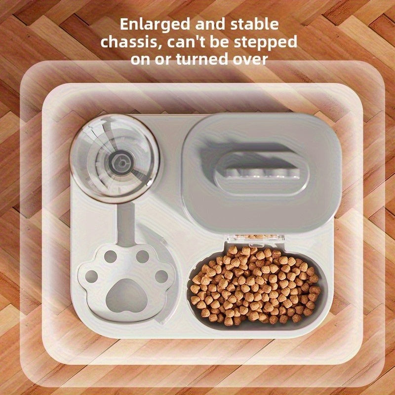 Alimentador automático integrado e dispensador de água para animais de estimação, adequado para cães e gatos.