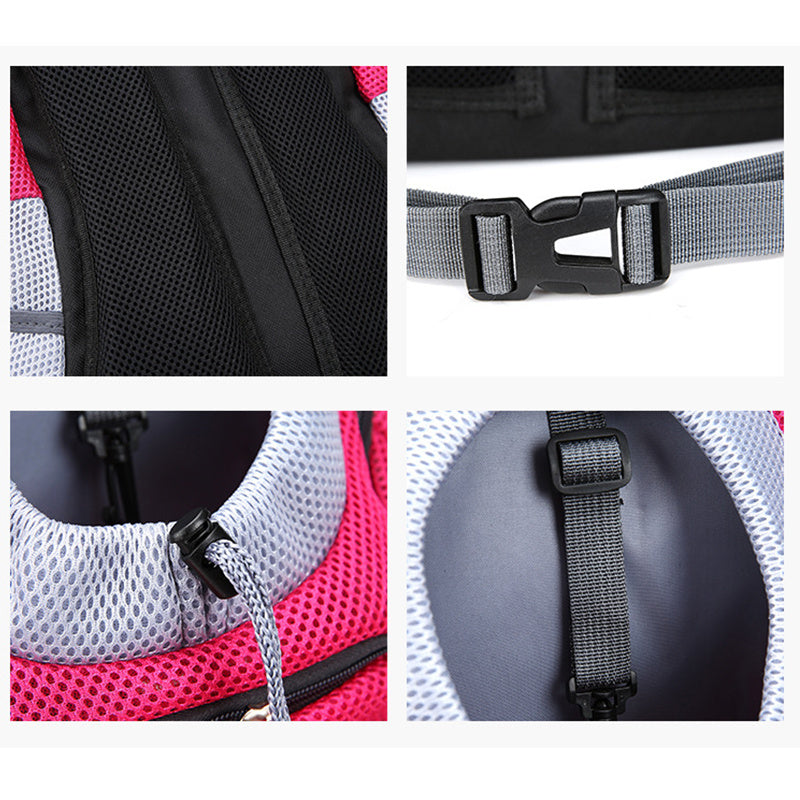 Mochila para transporte de cães de estimação, de viagem portátil com dois ombros, bolsa de malha para transporte de cães de estimação ao ar livre