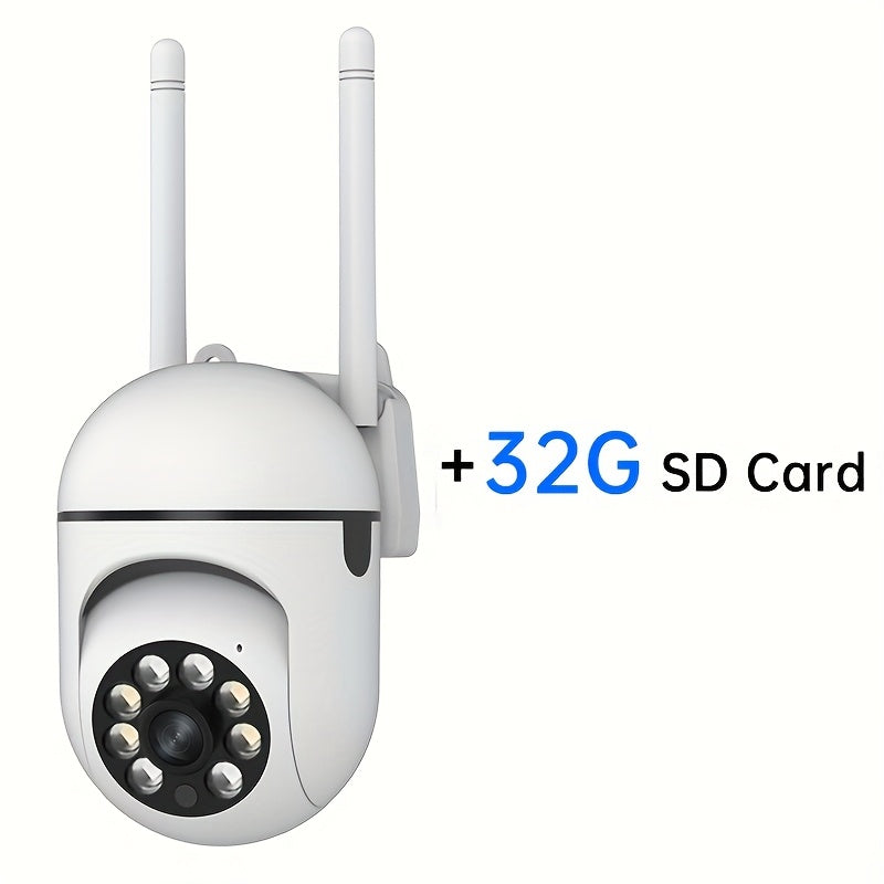 Câmera com visão noturna colorida sem fio WIFI 1080P Full HD Câmera interna/externa Áudio fio WIFI Pan/Tilt/Zoom 2.4G Wi-Fi Câmera de segurança residencial inteligente com rastreamento de movimento