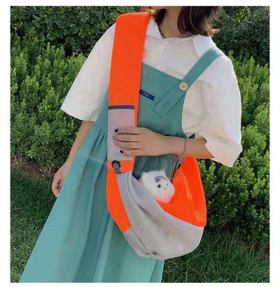 Bolsa de ombro portátil para viagem de cães e gatos, malha respirável