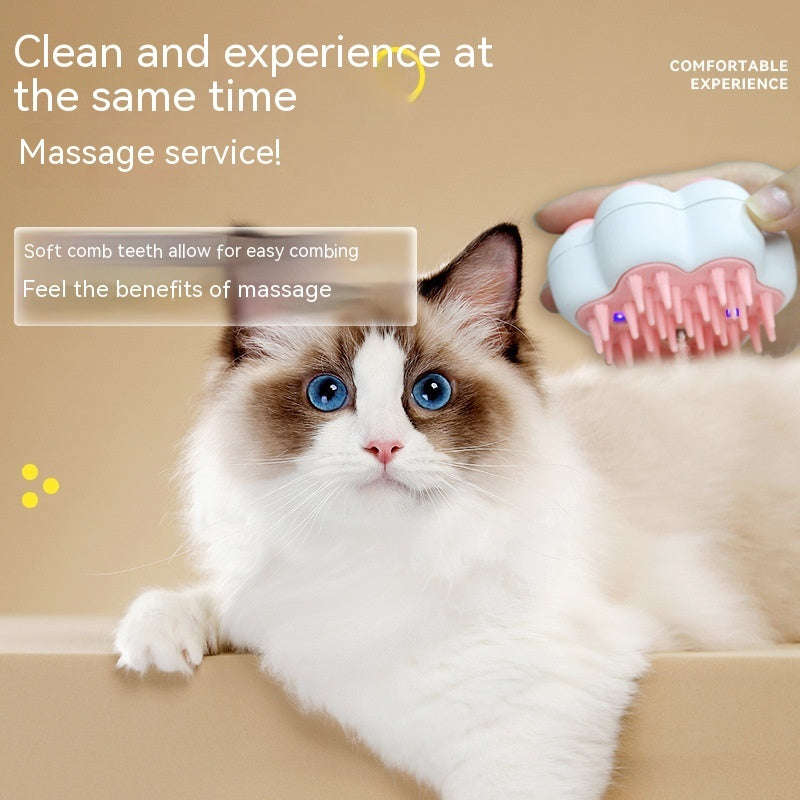 Pente depilatório a vapor para animais de estimação, massagem a vapor para relaxamento corporal e alívio da fadiga, pente para pelos soltos de gato, produtos para filhotes