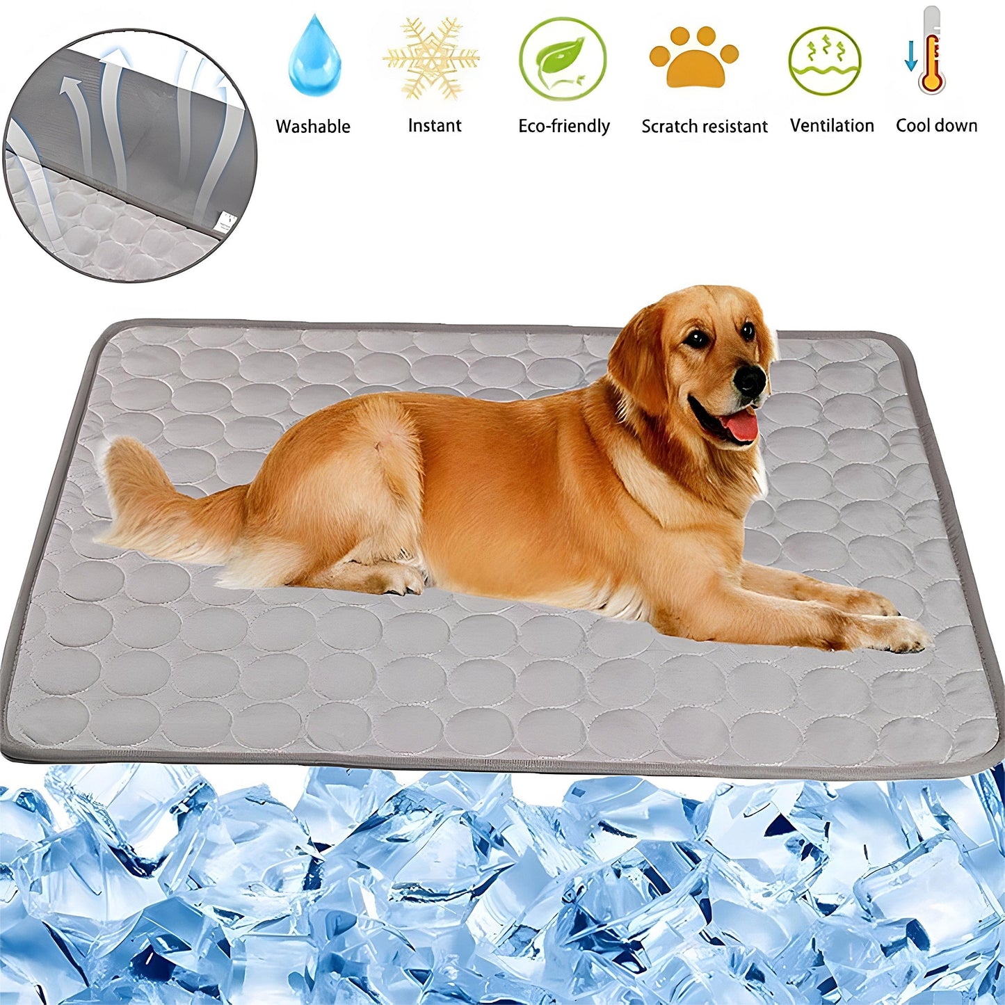 Tapete refrescante para cães, almofada refrescante para animais de estimação, almofada refrescante para canis, caixas, carros, interior e exterior, tapete de seda gelada, cobertor refrescante