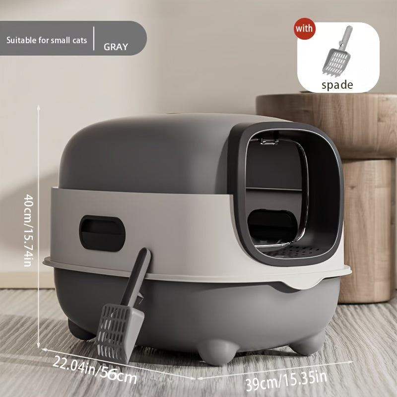 Caixa de areia para gatos autolimpante extra grande com pá durável . Moderna, fechada e fácil de limpar, caixa de areia para gatos extra grande