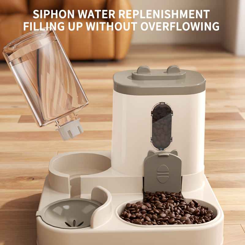 Bebedouro e alimentador automático para gatos de 2,5 L - Design duplo e bonito