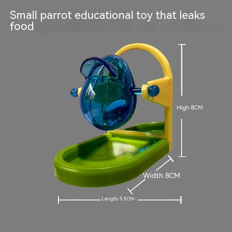 Gaiola de brinquedo para pássaros com vazamento de comida para papagaios