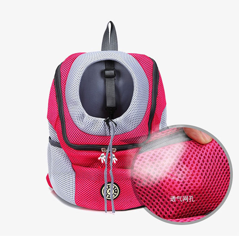Mochila para transporte de cães de estimação, de viagem portátil com dois ombros, bolsa de malha para transporte de cães de estimação ao ar livre