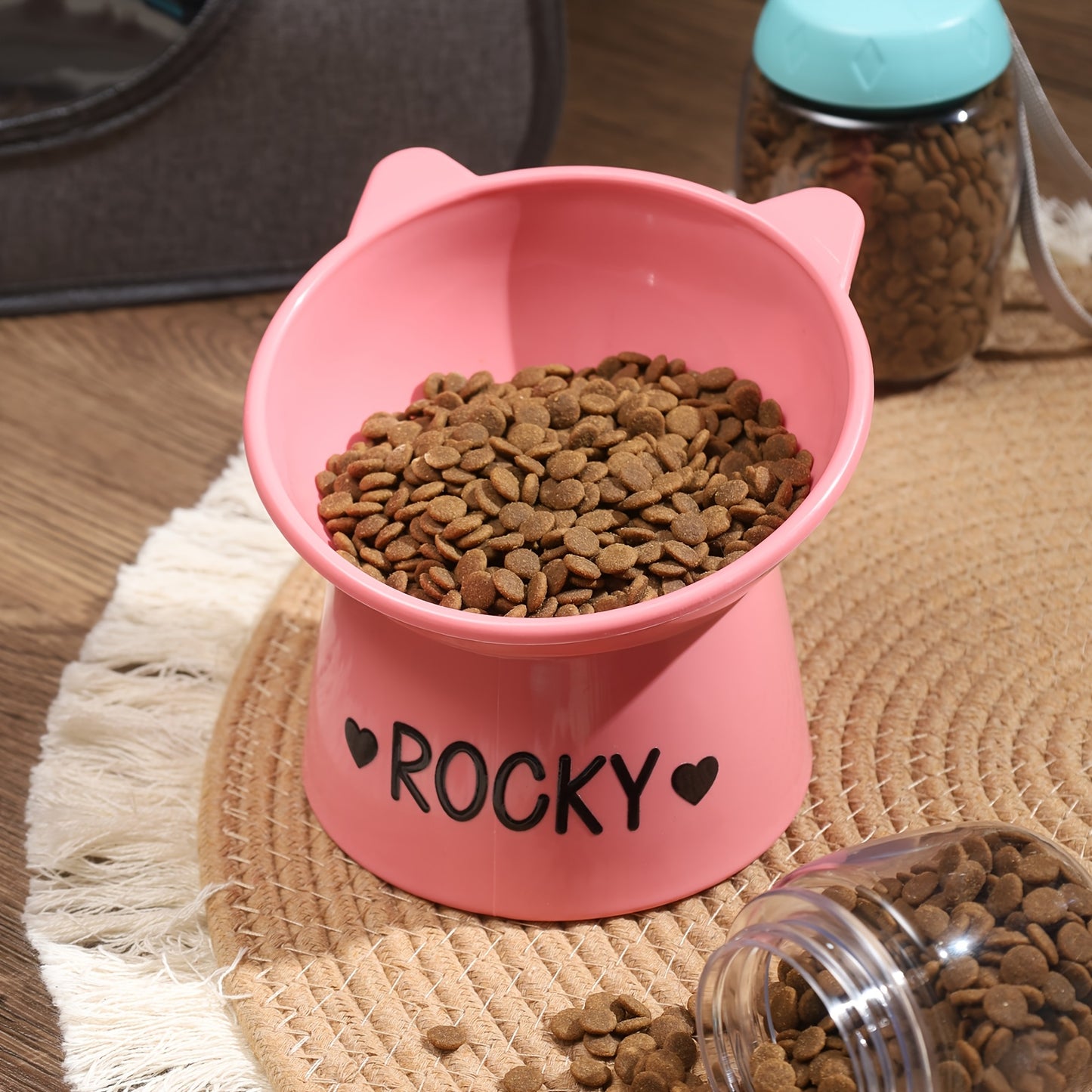 Prato Personalizado para Gatos - Tigela de Comida ou Água com Borda Inclinada Antiderrapante