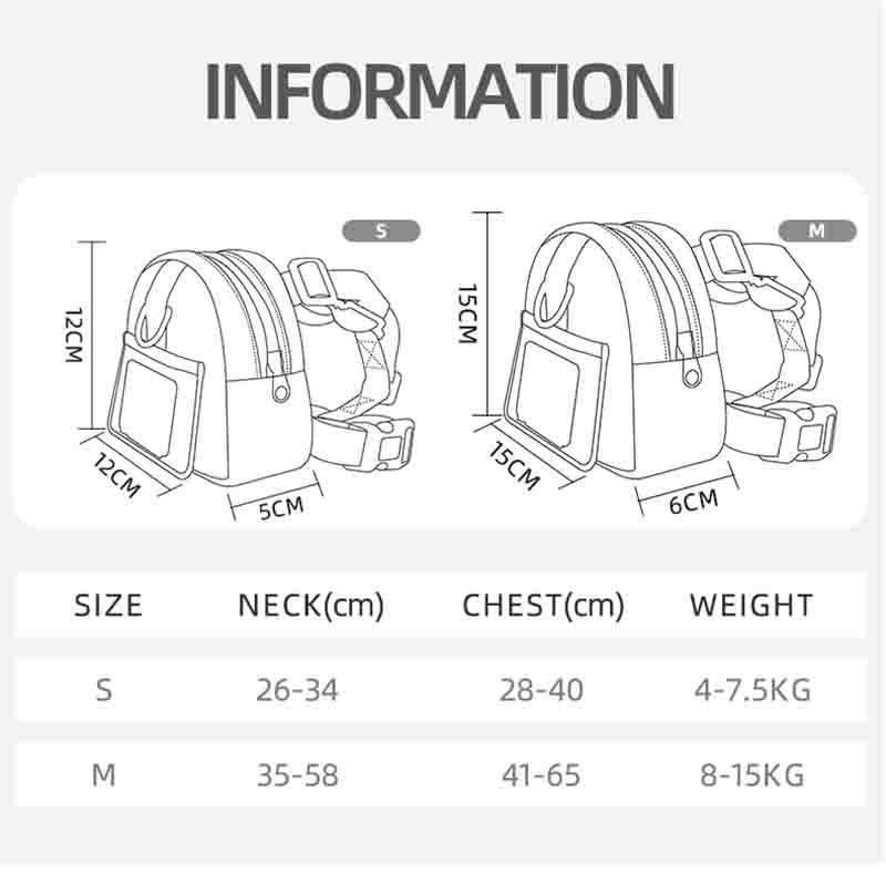 Bolsa de armazenamento para lanches de animais de estimação, mochila multifuncional de grande capacidade para cães, mochila ajustável com arnês, adequada para viagens e caminhadas com animais de estimação