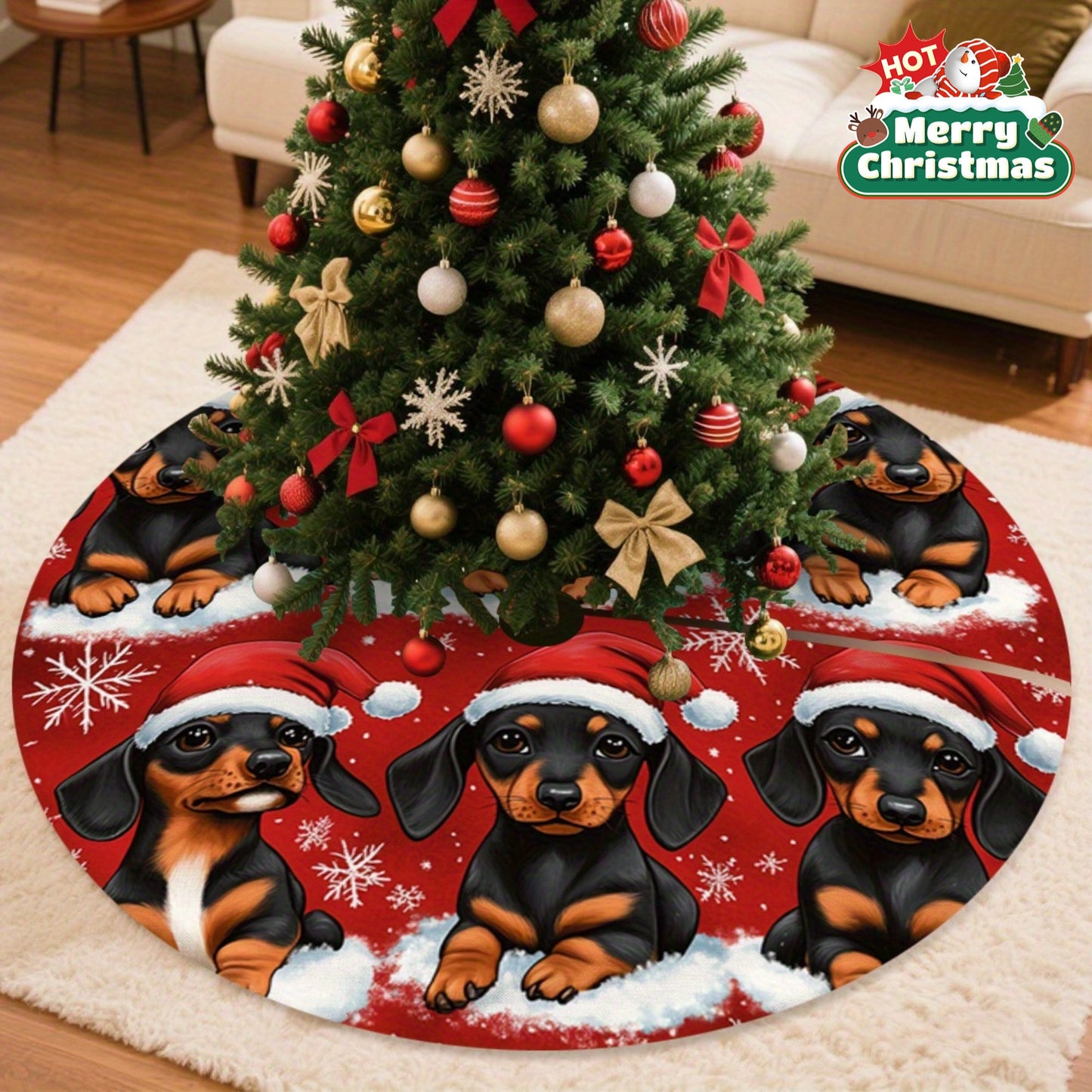 Tapete para árvore de Natal de Dachshund
