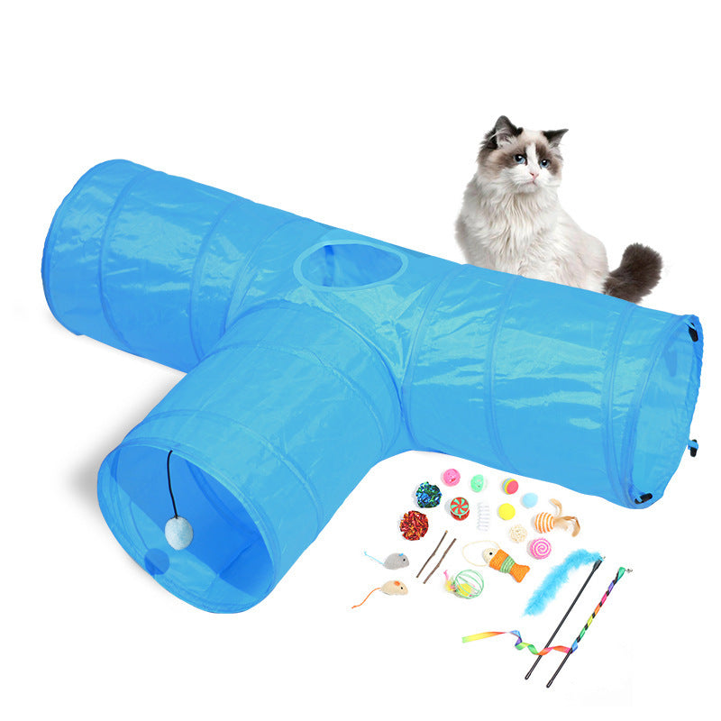 Novo túnel para gatos, caminho de escalada dobrável para animais de estimação, brinquedos para gatos