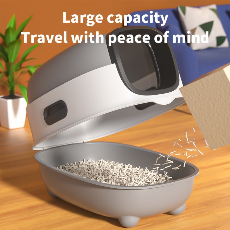 Caixa de areia para gatos autolimpante extra grande com pá durável . Moderna, fechada e fácil de limpar, caixa de areia para gatos extra grande