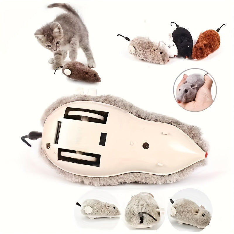 3 Peças de brinquedos interativos de rato de corda duráveis
