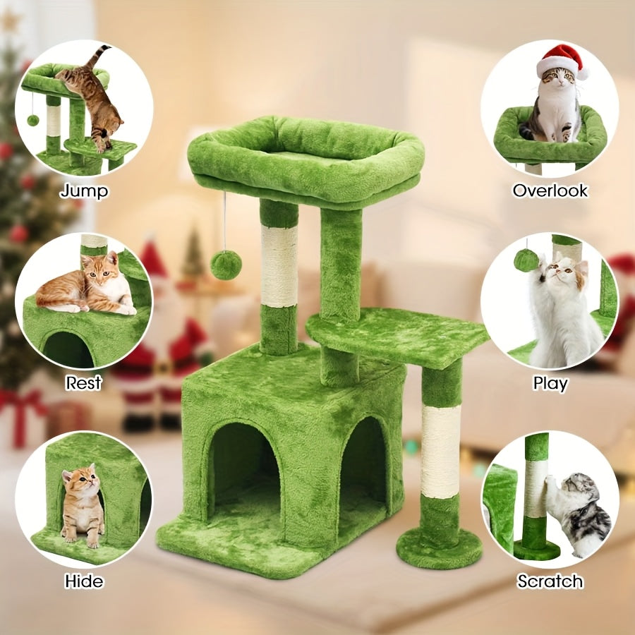 Torre de árvore para gatos compacta de 27 polegadas - Mobiliário para gatos de estilo