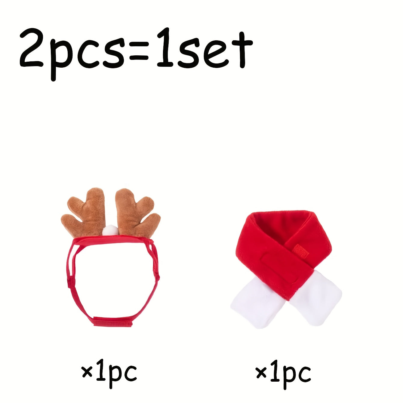 1/2pcs Conjunto de Decoração Natalina para Gatos, Chapéu Vermelho do Papai Noelo e Capa Aquecedor com Acessórios Tiara Antlerpara Filhotes .