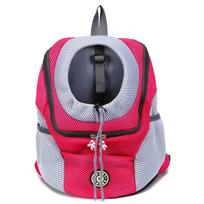 Mochila para transporte de cães de estimação, de viagem portátil com dois ombros, bolsa de malha para transporte de cães de estimação ao ar livre